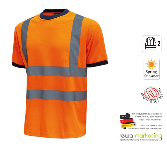 T-Shirt mit Reflexstreifen Orange Fluo Modell Mist